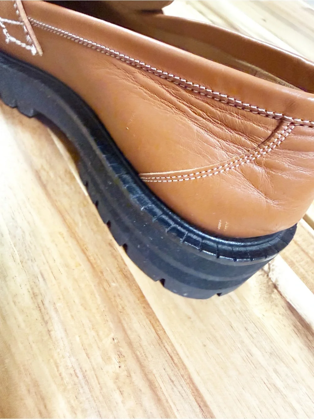 ATP Atelier Arechi Platform Brown Brandy Lug Sole Chunky Italian Leather Loafer - Picture 9 of 10